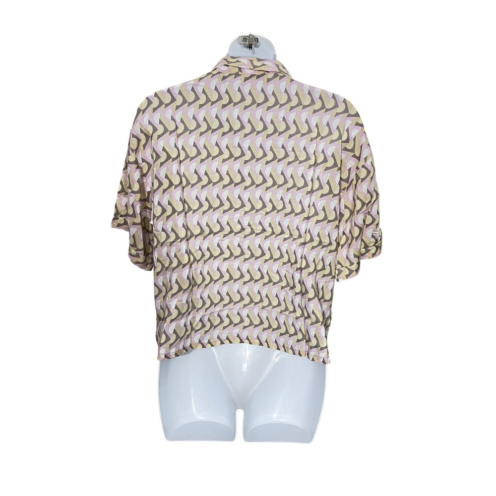 Prana Iguala Top Womens M Willow Retro Geo Short Sleeve Button Down 1970891 - Picture 4 of 7